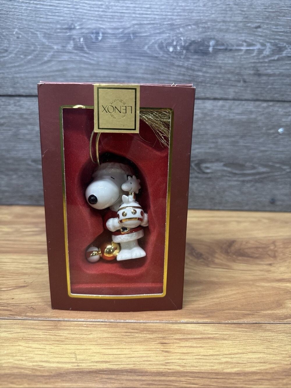 Lenox Peanuts Snoopy Christmas Spirit Ornament Woodstock Santa 772505